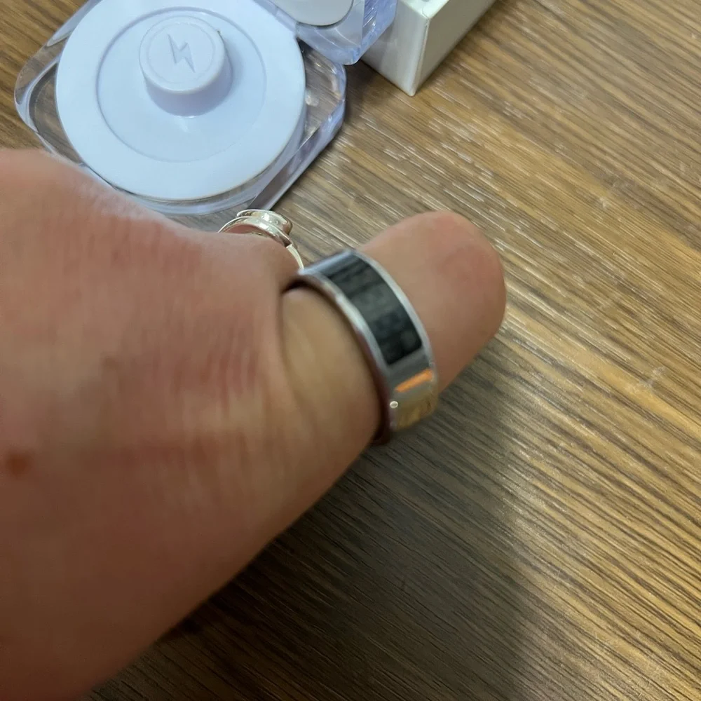 Smart Wearable Ring with LED Display - Silver
